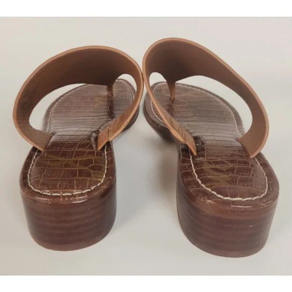 Sam Edelman Jaynee 7.5 M Leather Toe Thong Sandal Comfort Slip On Shoes Tan - Picture 3 of 7